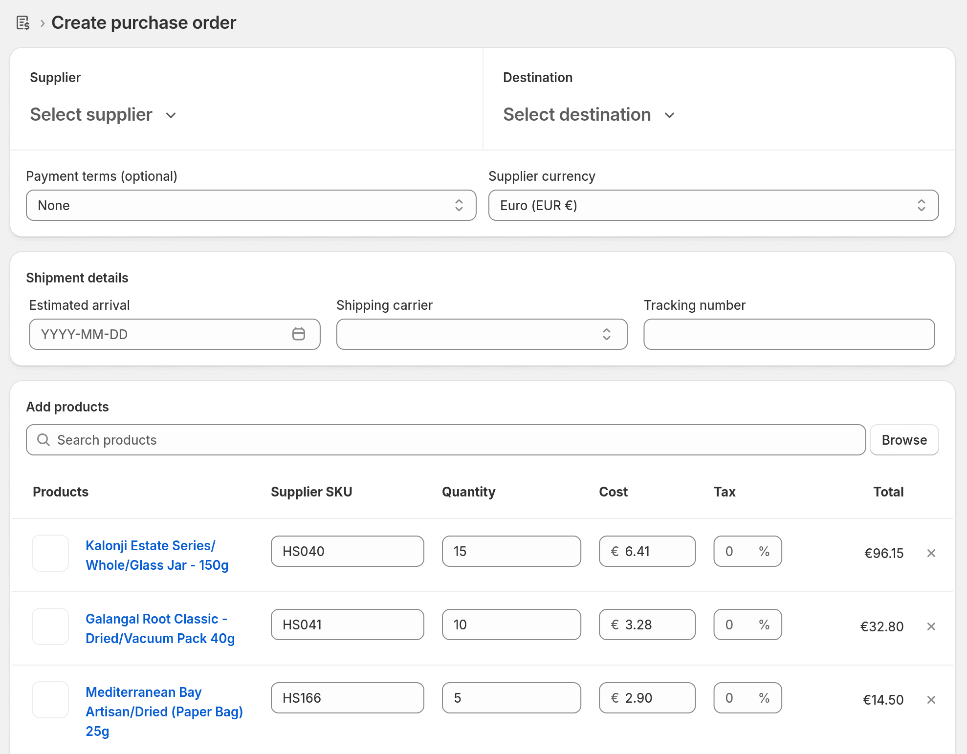 Purchase order